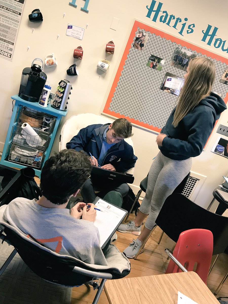 HarrisHouseMath's tweet photo. The day before break you say? Why not do a scavenger hunt reviewing our last section 😍 #havingfunanddoingwork #precalc #clueontheprojector #theysawmeputitupthere #mathonthego https://t.co/3VGePoCzvr