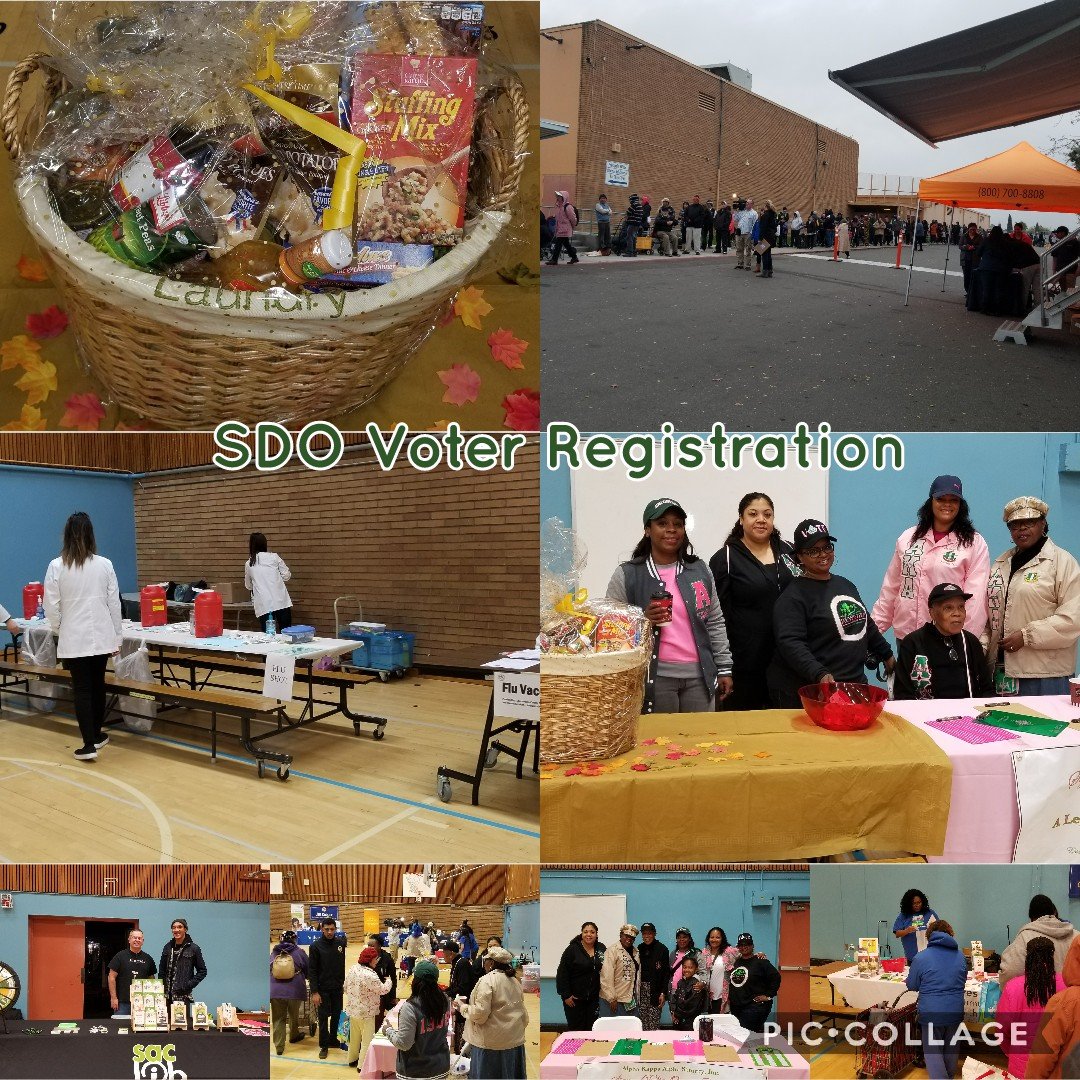 SDOAKAs's tweet photo. We are registering voters today until 12p. Free turkey giveaway, flu vaccinations, raffle for our basket and more!! #AKASDO #Connection https://t.co/iwP0TPvIZf