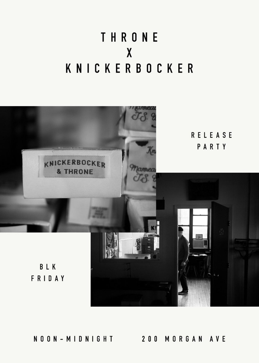 We’re very proud to release our new @knickmfgco collab pieces this #blackfriday. Come celebrate with us: facebook.com/events/3813216…
