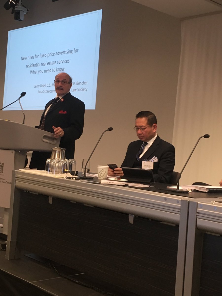 Merrs_tweets's tweet photo. Jerry Udell talking at 6 Minute Real Estate Lawyer about new @LSUC advertising rules for res real estate https://t.co/k5RcZHM5w4