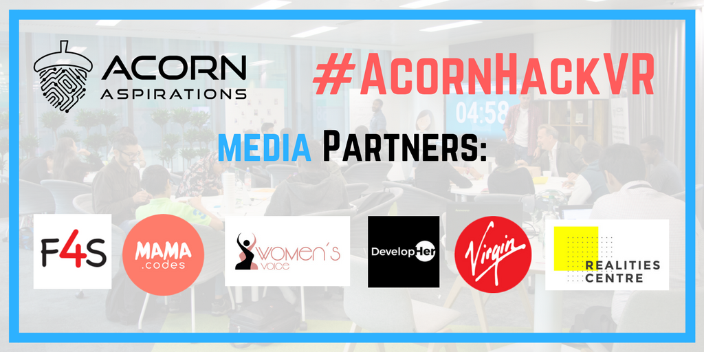 AcornAspiration's tweet photo. Big #thankyou to our #media partners for spreading the word about our #AcornHackVR: @DevelopHerUK @Founders4School @MamaCodes @RealitiesCentre @womensvoiceGL and @Virgin! #GEWgo @GEWUK #teens #futureleaders #teenpreneurs #virtualreality #hackaton https://t.co/lHnNvNjCQM