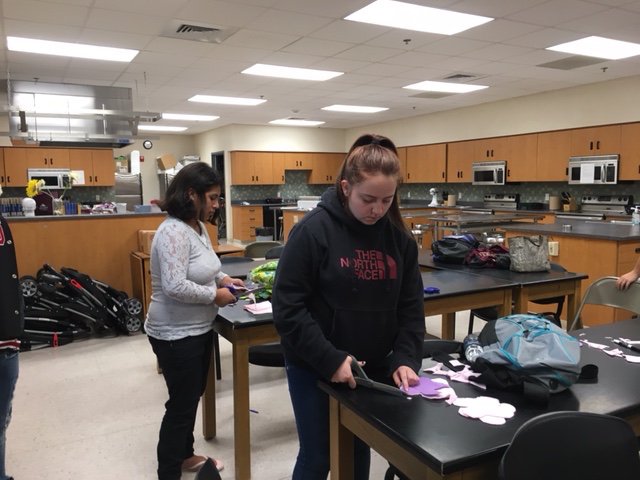 cobden_high's tweet photo. October is infant loss awareness month. FCCLA members cut out over 250 scent cloths to donate to the NICU at Children's Hospital in honor of Josephine and Iris Sheridan last month. https://t.co/1t9kCZpRU6