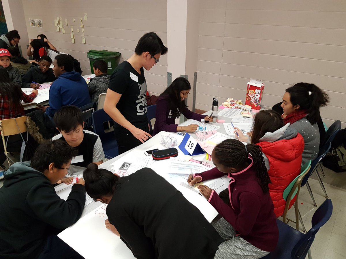 MrChuiTDSB's tweet photo. Hackathon @RBC_Canada in full throttle @CTA_Tweets. Grade 7 students having a blast coding and designing!  Thanks @KFDSouza! #STEM #TDSB https://t.co/2Bm0B0bqrn