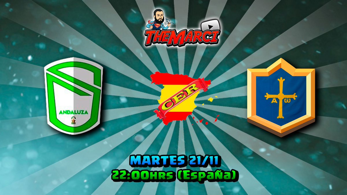 Genteeee hoy juega la selección andaluza!!!
📆 Hoy (21/11)
🕚 22hrs 🇪🇸
🏆 @CopaEspanolaCR 
🛡️<a href="/sandaluza_cr/">S. Andaluza CR</a> 🆚<a href="/SelAsturiasCR/">Seleccion AsturiasCR</a> 
🔊<a href="/Kmen007cr/">Kmen007 Clash Royale</a> estará conmigo
📺youtube.com/watch?v=ATrBBH…
Os espero a todos animando a tope!!! 💪