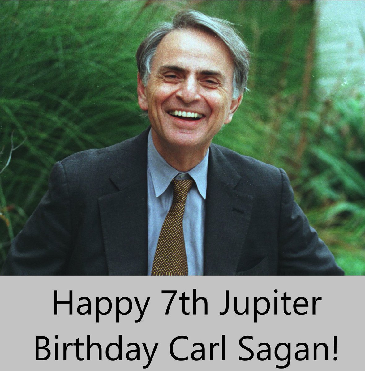 MyPlanetAge's tweet photo. If #CarlSagan were still alive, he would have turned 7 years old on #Jupiter today! Happy Birthday Carl! We at https://t.co/VoAEBHGIb3 miss you dearly! https://t.co/bB43mWZXHR