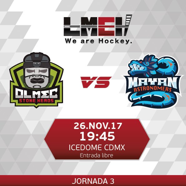 MxEliteHockey's tweet photo. Olmec vs Mayan
Jornada 3
🥅🏒

#LMEH #hockeymexico
#GoStoneHeads #GoMayan https://t.co/1MHDBBy2TK