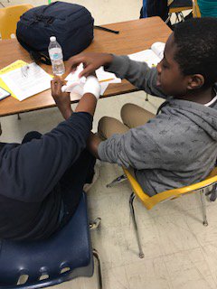 ChromyThompson's tweet photo. Health students give first aid on a "bleeding wound". @FMS_BCPS @FMS_PTA_MD https://t.co/mbS2rqRNEX