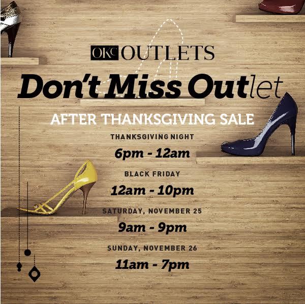 OKCOutlets's tweet photo. We're starting the deals a day early. Get #BlackFriday specials starting Thursday at 6:00pm and we'll have extended hours this weekend. Savings so good, they're better than dessert! #OKCOutlets https://t.co/0Q7JNfCxDa