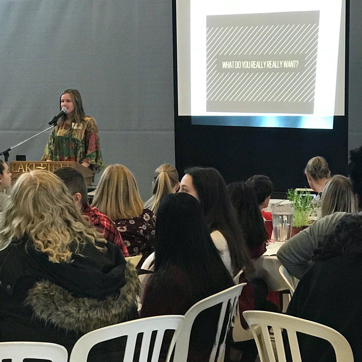LakefieldCS's tweet photo. A great look at #UNSustainableDevelopmentGoal 5: Gender Equity with Rosemary Ganley and Kaia Douglas. 60 years between them, yet both powerful stories about women in the world. #TrailblazersPathmakers https://t.co/U98UDcQ6RW