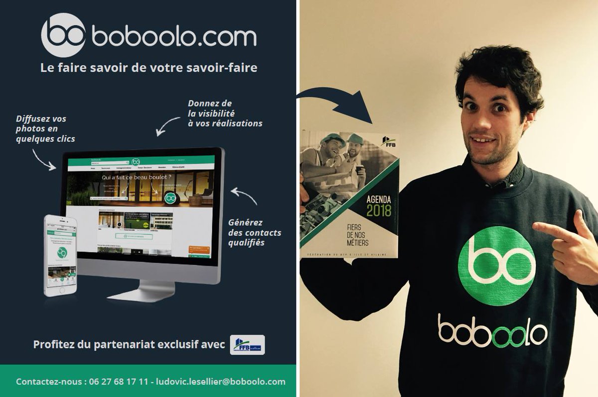 Boboolo_France's tweet photo. Nous venons de recevoir l'agenda 2018 de la #FFB35 Fédération du BTP Ille-et-Vilaine ! L'outil indispensable pour les pros du #BTP ! Et en cadeau : emplacement page 6 pour @Boboolo_France ! https://t.co/BlCz00Cd9Z