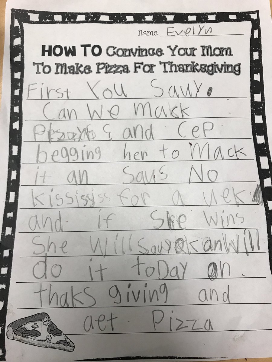 ms_pwinfield's tweet photo. Pizza for Thanksgiving! #hatchtigers #Thanksgivingwriting https://t.co/GSX2B63rNQ
