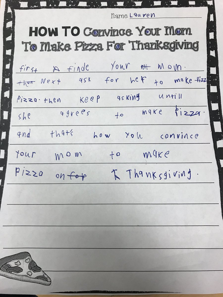 ms_pwinfield's tweet photo. Pizza for Thanksgiving! #hatchtigers #Thanksgivingwriting https://t.co/GSX2B63rNQ