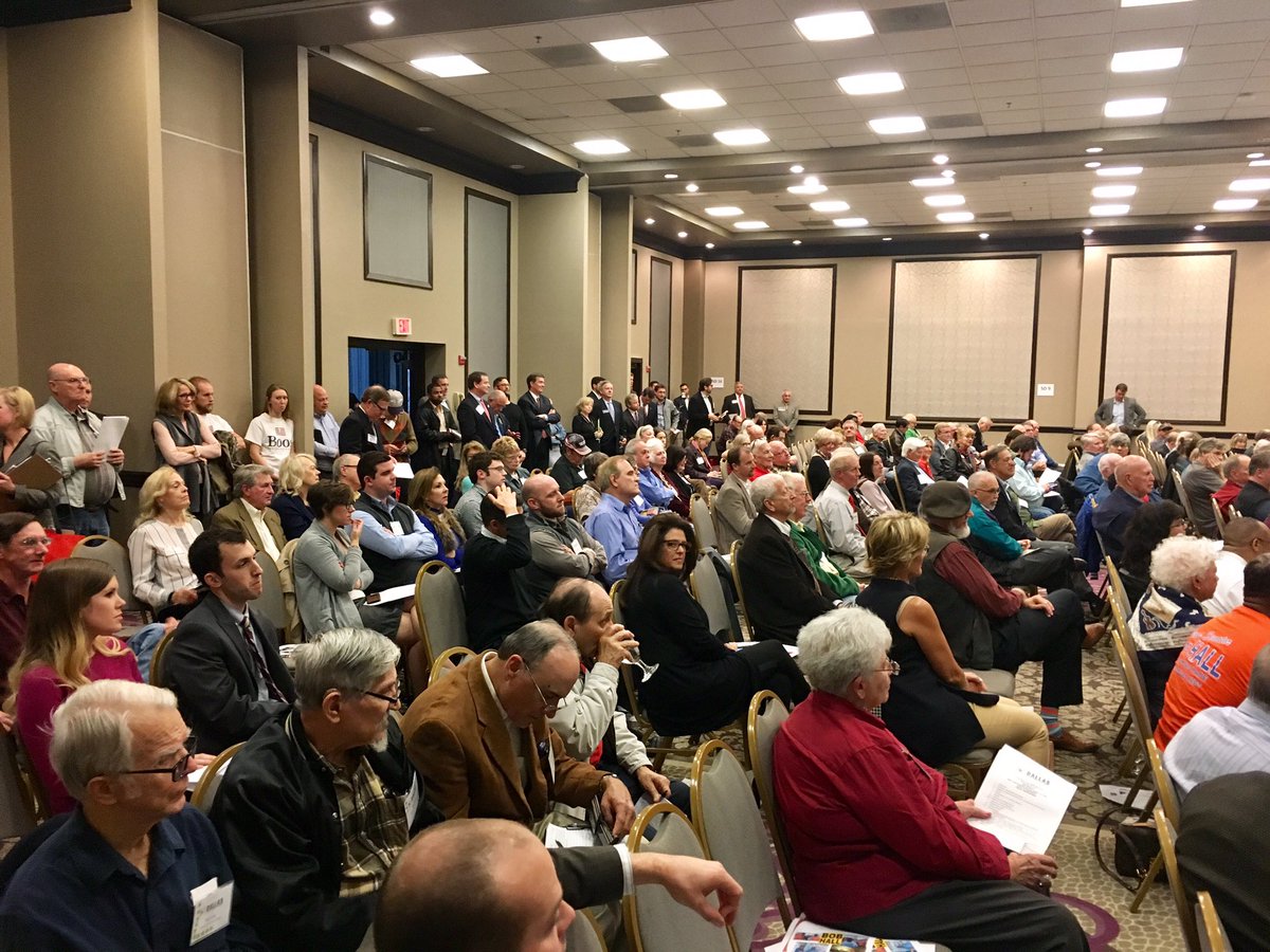 DallasGOP's tweet photo. A packed house of #DallasGOP Precinct Chairs voted by acclamation for @MissyShorey as new @DallasGOP Chair--and 1st woman to hold this office! #TurnDallasRed #txlege https://t.co/XuUamog6VW