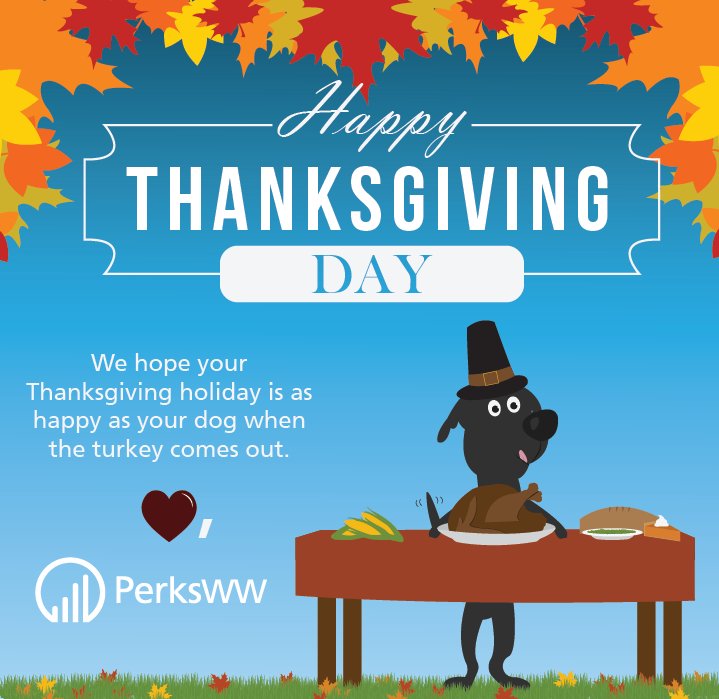 xee_dog's tweet photo. Happy #thanksgivingweek.  My friends at @perkscorp got it right.  I'm waiting for that Turkey to come out of the smoker.  Right @PerksCeo ? https://t.co/dKxjTk2l0G