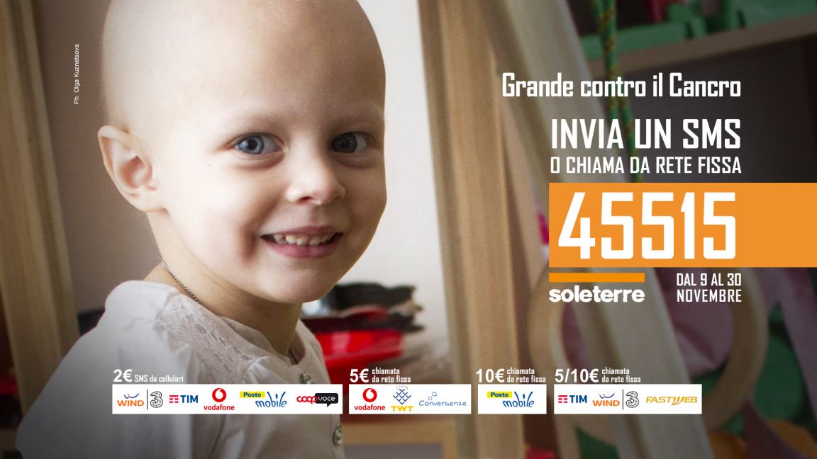 Webl0g's tweet photo. .@SoleterreOnlus: aumentano le richieste di accoglienza per i bambini malati di cancro in #Ucraina
Fino al 30 novembre la campagna SMS #GrandeControilCancro a sostegno del Programma Internazionale per l'Oncologia Pediatrica operativo in 5 Paesi https://t.co/Av1ccC2EmK
