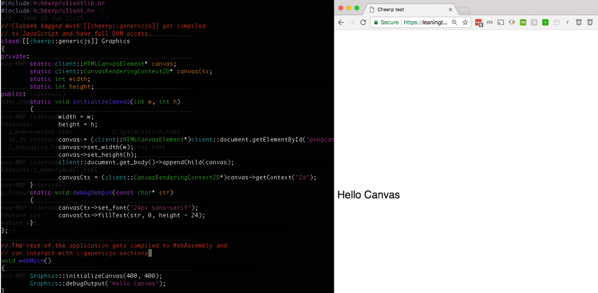 leaningtech's tweet image. Direct DOM manipulation with C++ and #WebAssembly using #Cheerp. #javascript #cpp #webassembly github.com/leaningtech/ch…