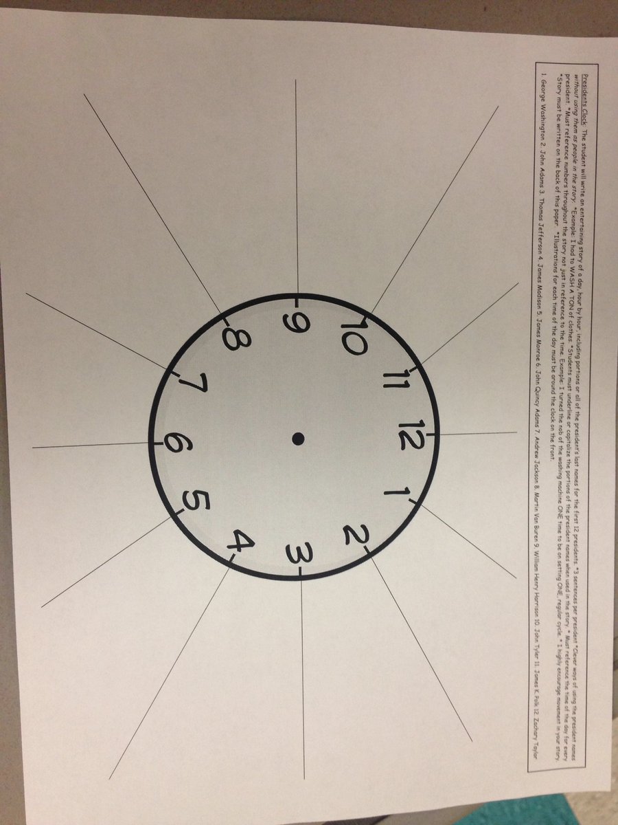 President Clock assignment starts today!