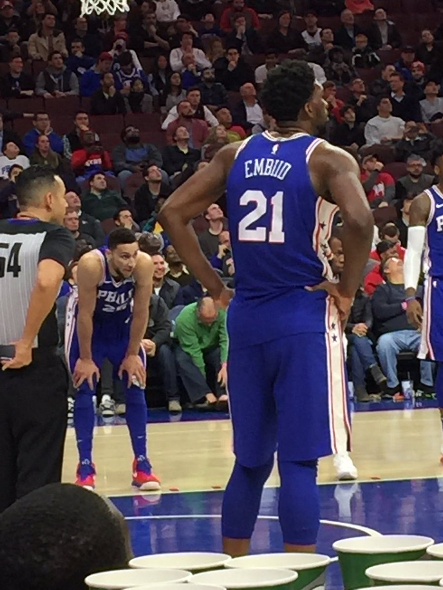 mmayerfeld's tweet photo. #trustingtheprocess. Came all the way from london to watch the ROTY and the MVP! What a game! Thank you @sixers @JoelEmbiid @BenSimmons25 https://t.co/Ut8OOw9sXL