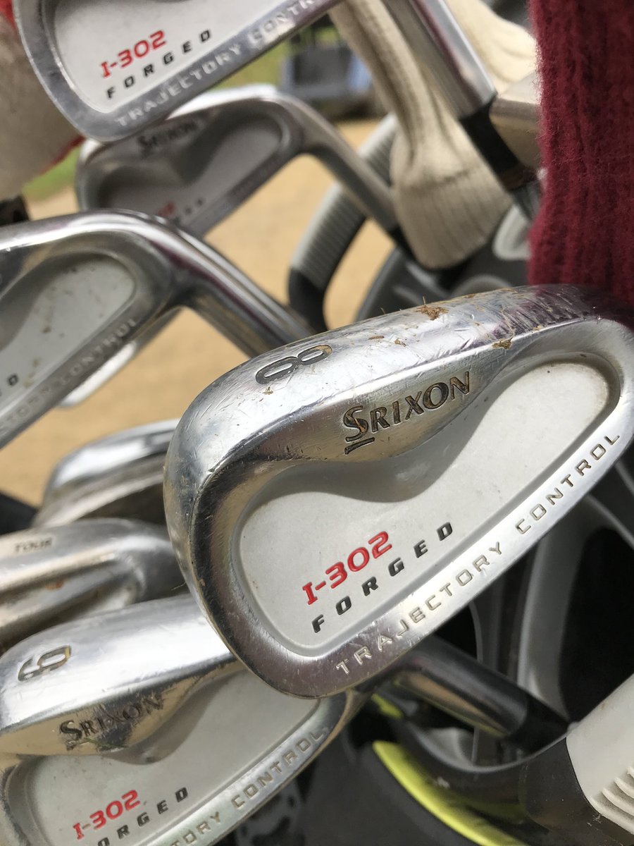 Scobbert's tweet photo. Two generations of @SrixonEurope clubs today @HazlemereGolf #MrDimond has gone #BackToTheFuture #i302s The #Z545 still going strong for me alongside my @ClevelandGolfEu wedges @GolfingSwingers https://t.co/24T9pgpnJq