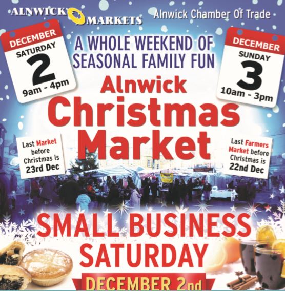 Join us for our Annual Alnwick Christmas Market on the 2nd &amp; 3rd December. We have plenty of treats for everyone, gifts, entertainment and more. Save the dates! #alnwick #ChristmasIsComing #Northumberland #market