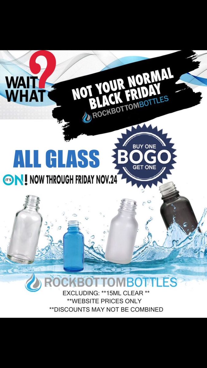 rockbotmbottles's tweet photo. ROBO got BOGO!!! Wait what!!?? Yup, starting today through Friday, get select bottles Buy One, Get One!!! 🦃 🦃 https://t.co/eOBVPYQINd