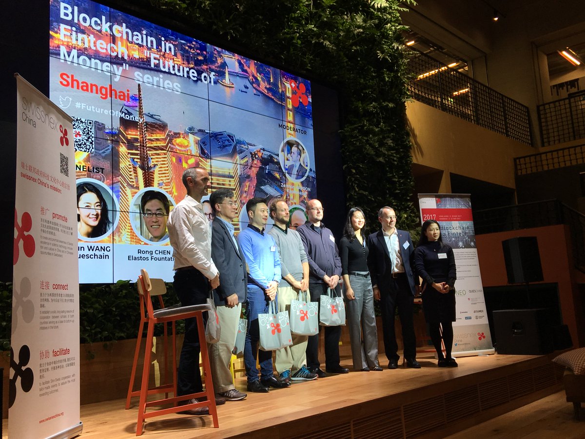 Neo_Blockchain's tweet photo. swissnex China launches the “Future of Money” Fintech series in Shanghai tonight. NEO founder @dahongfei joined the disscusion and gave a small speech. https://t.co/5thwi9oTHx