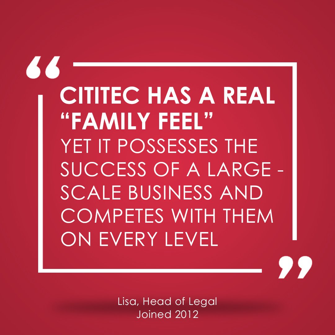 CititecTalent's tweet photo. Cititec has a real "family feel"
#quotes #recruitment #recruiterlife #itrecruitment #business #london #inspiration #motivation #career #careergoals #technology #cititec #murex #java #digital #banking #financialmarkets #informationtechnology #devops #cloud #blockchain https://t.co/IBq6Kb5JyQ