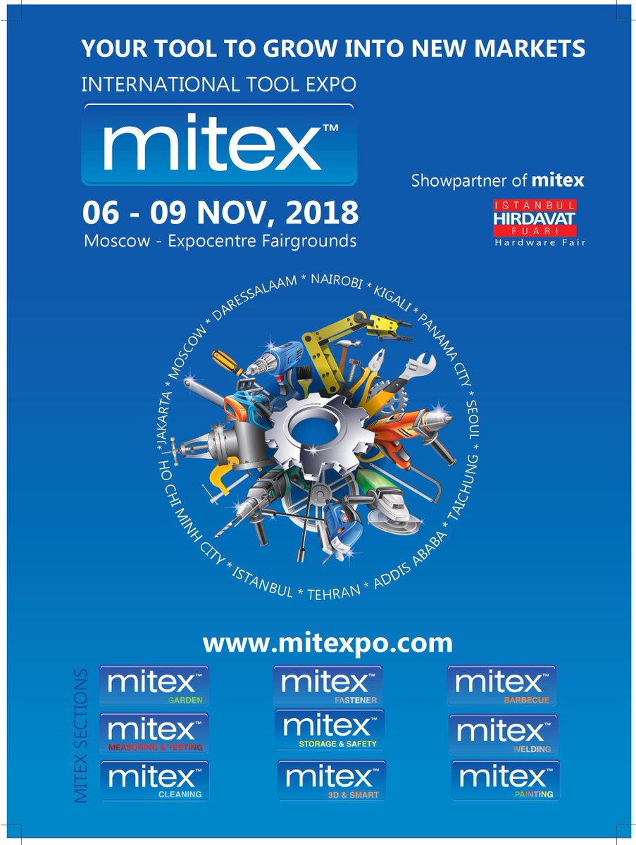 MITEX Moscow 2018 - new flyer / new sections: #MITEXCleaning #MITEX3DAndSmart #MITEXPainting #Russia #Moscow #Euroexpo #MITEXFairs #Tools #Hardware