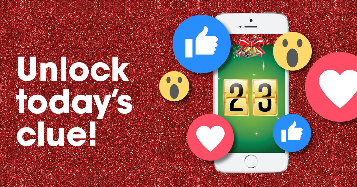 Just 23 Working Days until Christmas! Stand a chance to WIN your share of R90,000 in vouchers daily PLUS spot prizes! We need 120 retweets and 90 likes to unlock today's clue!