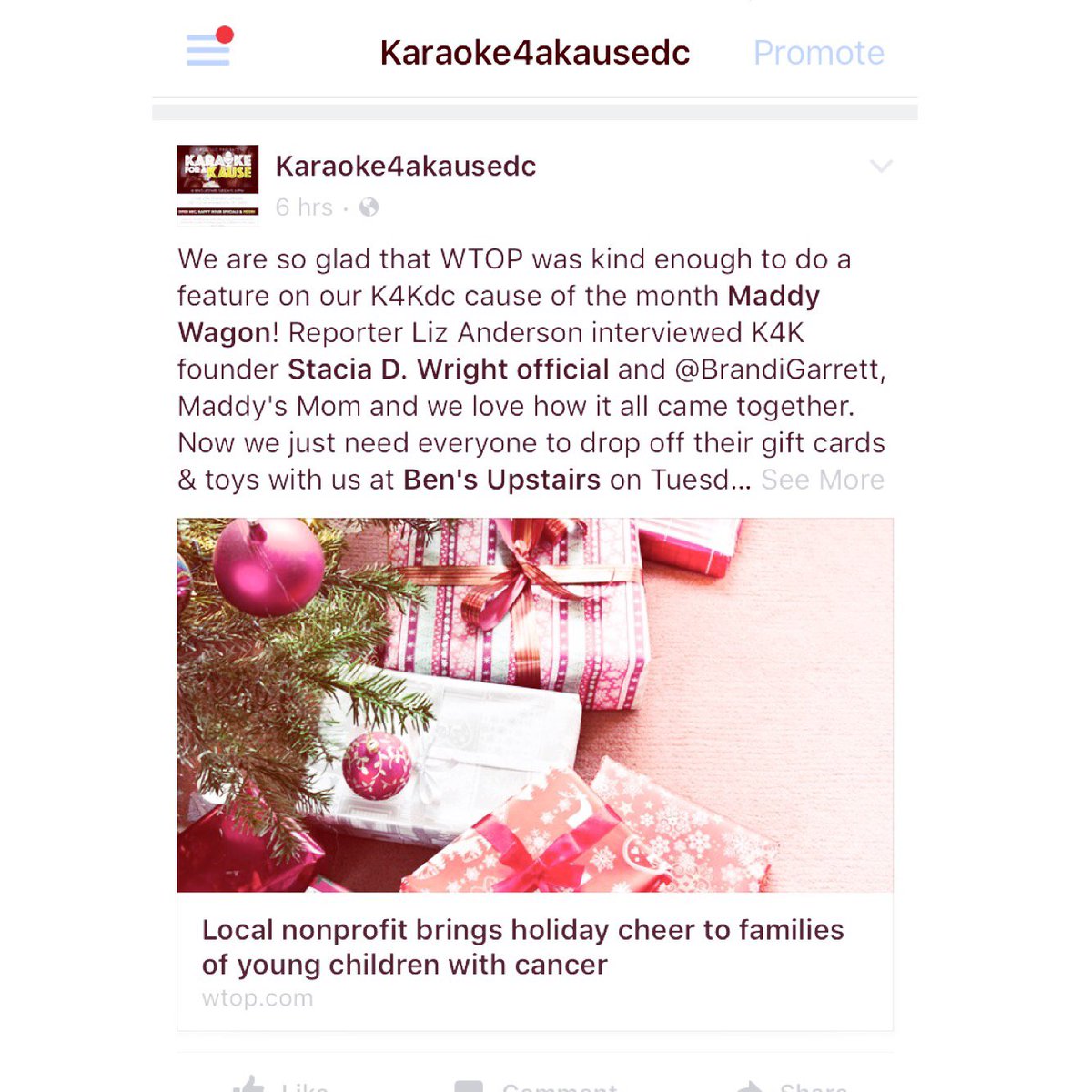 TheDriveSDW's tweet photo. Tonight! Come hang out at @bensupstairs for Karaoke4aKausedc and bring a small toy for the @themaddywagon charity! As featured on @WTOP online! #K4Kdc #karaoke #dcevents #givingtuesday #breelLLC #MaddyWagon #TheDriveSDW #BRITEradio #cleverlychanging #CGIT #CancerSucks #holiday https://t.co/JxkuFwQogS