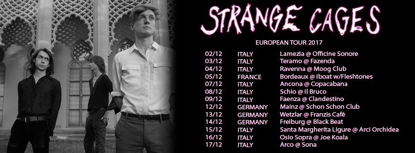 STRANGECAGESx's tweet photo. Good news for everyone - we're touring Europe in December. See you in ITALY, FRANCE and GERMANY. https://t.co/qxwY29CHbC