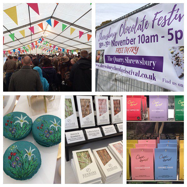 Thank you to all the customers who've shared photos of our chocolates at <a href="/ShrewsChocFest/">ShrewsChocolateFest</a> last weekend. Here you can see some of our chocolate bars on display, alongside a photo of the very busy marquee! #EponinePatiss (📷 : <a href="/SmartUKSupplies/">Smart Hospitality Supplies</a>)