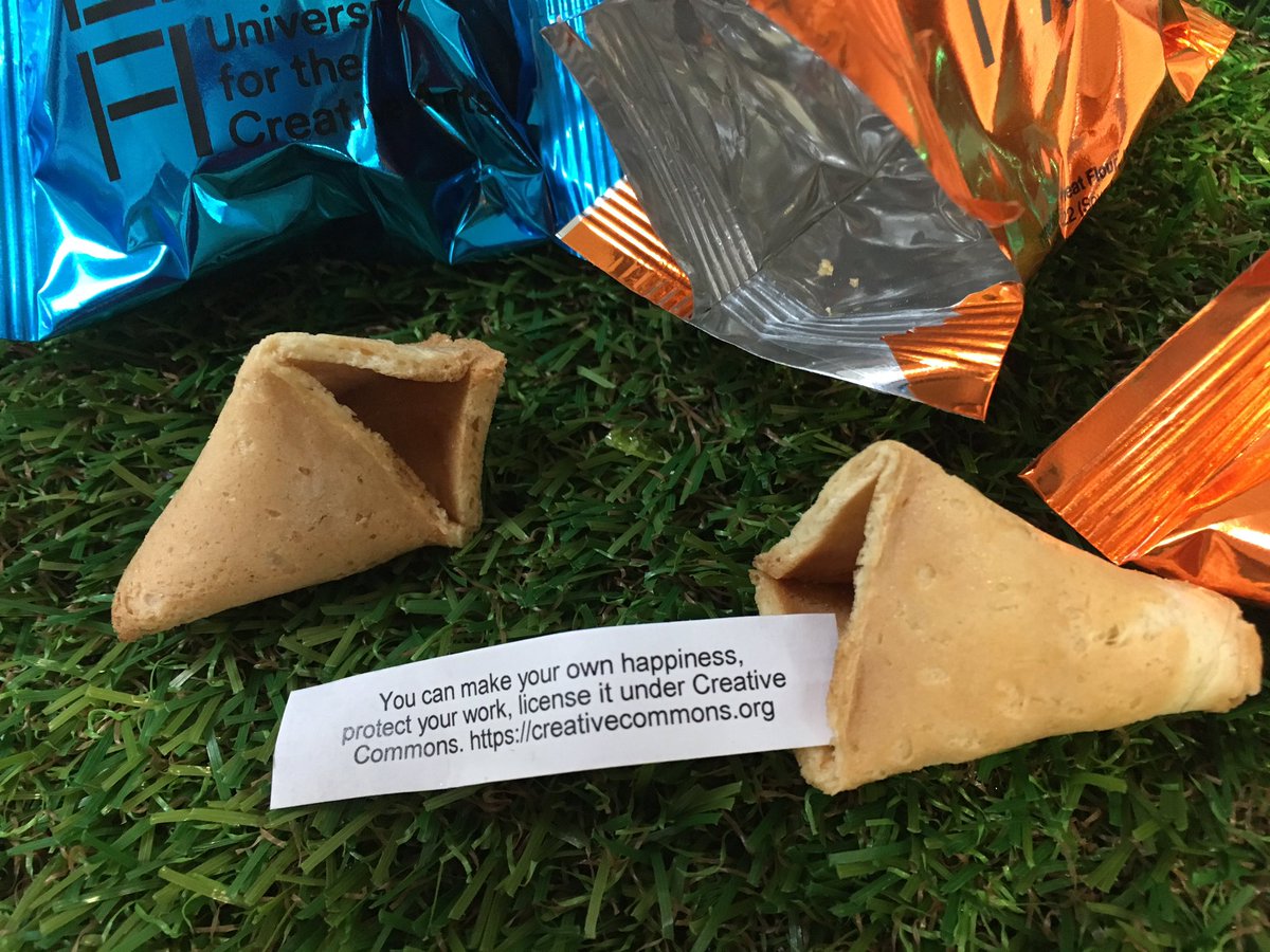 AmyatUCA's tweet photo. You can make your own happiness, protect your work, licence it under Creative Commons @creativecommons #openaccess #copyrightawareness fortune cookies @LibraryUCA https://t.co/CoHay4lWiO
