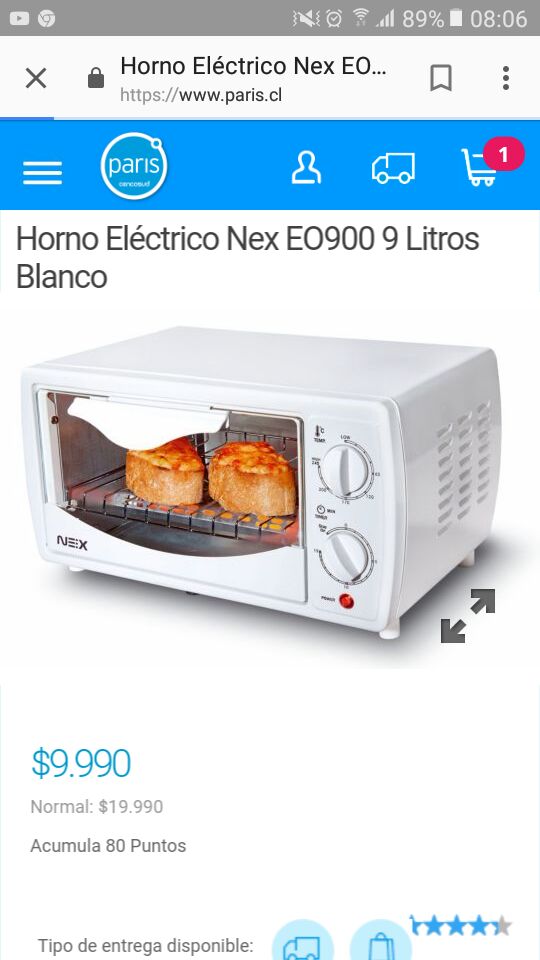 Horno Eléctrico EO2500B - Hornos Eléctricos | Paris.cl