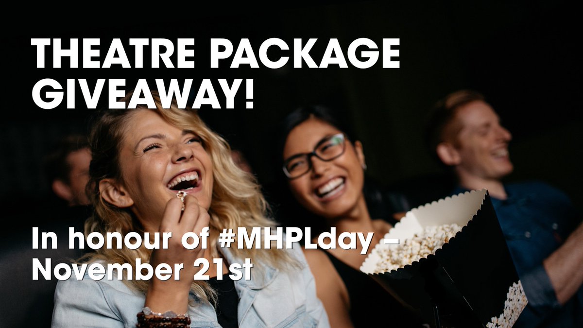 MHPublicLibrary's tweet photo. 🎉 Today is #MHPLday! 🎉
To celebrate the day and the reopening of our beloved theatre this weekend, we're giving away a private theatre package for you and 151 of your closest friends! Details here: https://t.co/R576h5aa97 #medhat https://t.co/sHFhS5p4ve