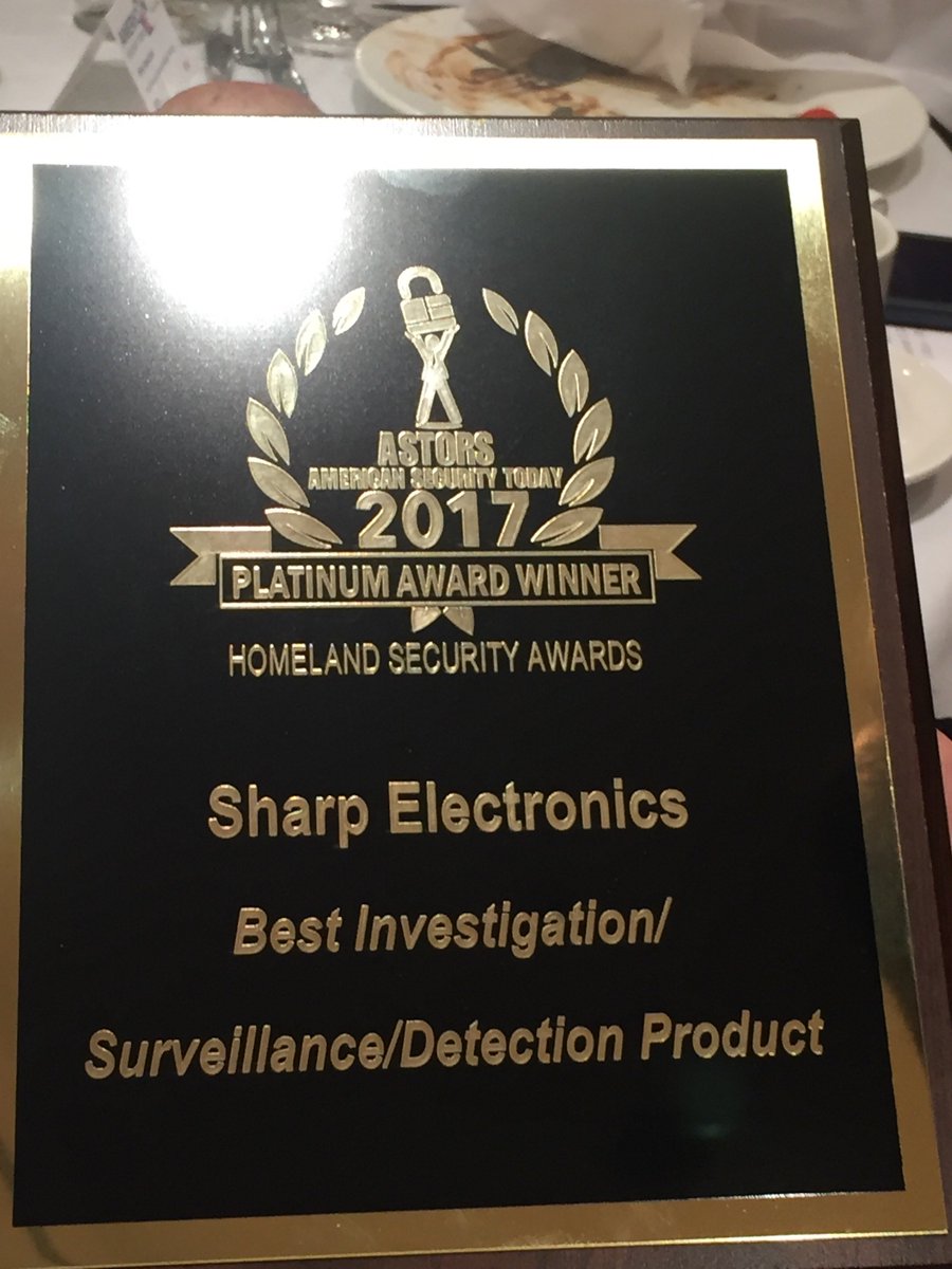 AliceDi's tweet image. Sharp is #thankful for our #SharpINTELLOS team! Our #SecurityRobot took home 2 @AmerSecToday ASTORS Platinum Awards:  Best Investigation/Surveillance/Detection Product, plus Leadership &amp;amp; Innovation in Homeland Security at last week&apos;s @ISCEvents #ISCEast: bit.ly/2B59T7g