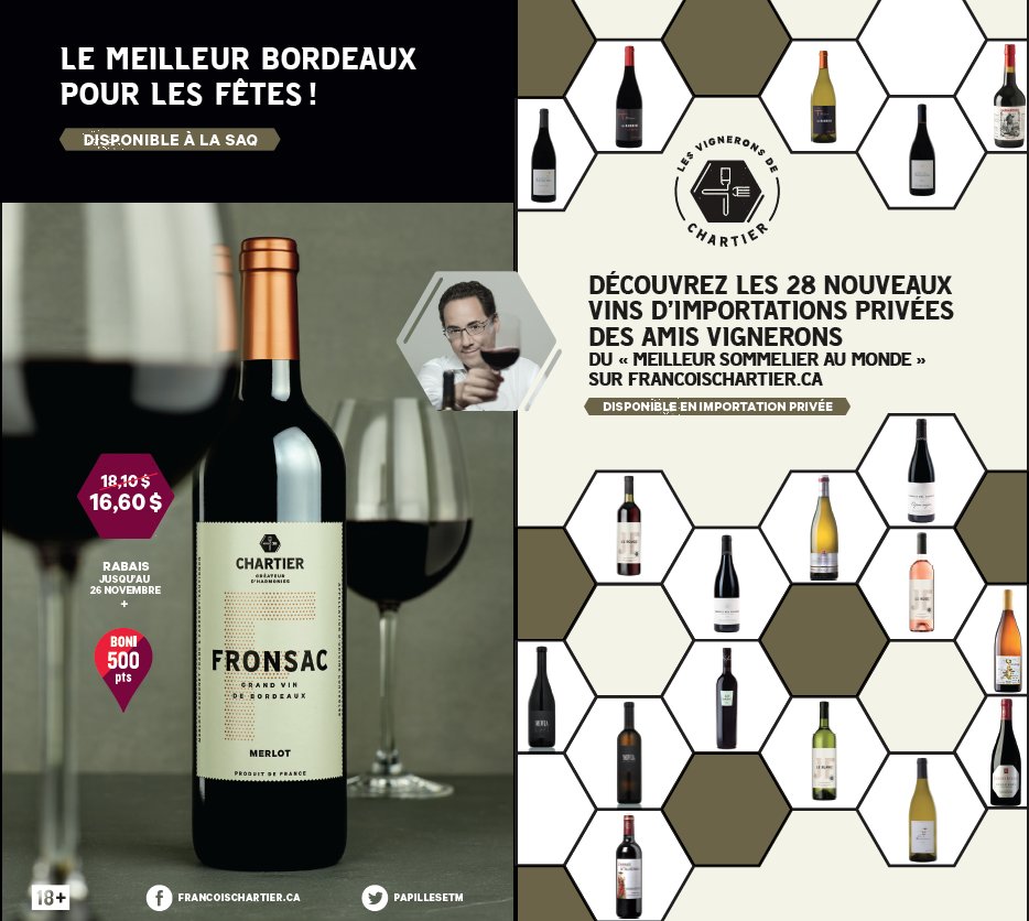 Retour sur un excellent reportage de Frédéric Arnould sur ma nouvelle compagnie d'Importations privées, Les Vignerons de Chartier, qui a depuis plus d'une trentaine de vins BIO a son porte-folio toutsurlevin.ca/importateur-pr…