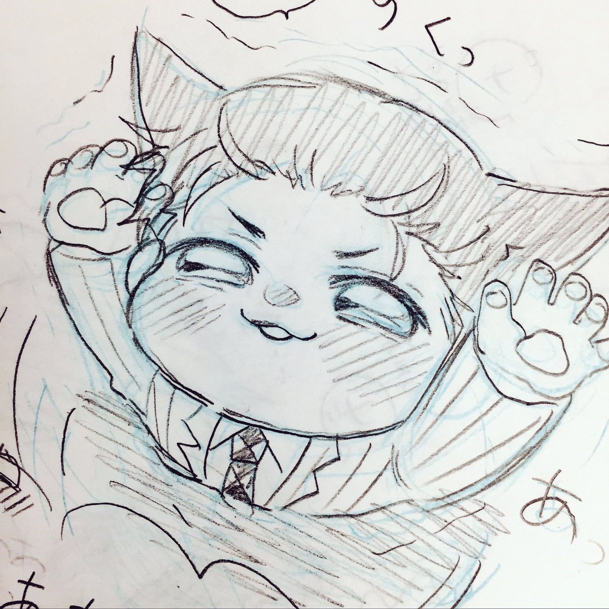 3枚目の顔UP。。手は人間の手にするかにゃんこの手にするか悩んだ挙句に融合させちゃいました!!!! 