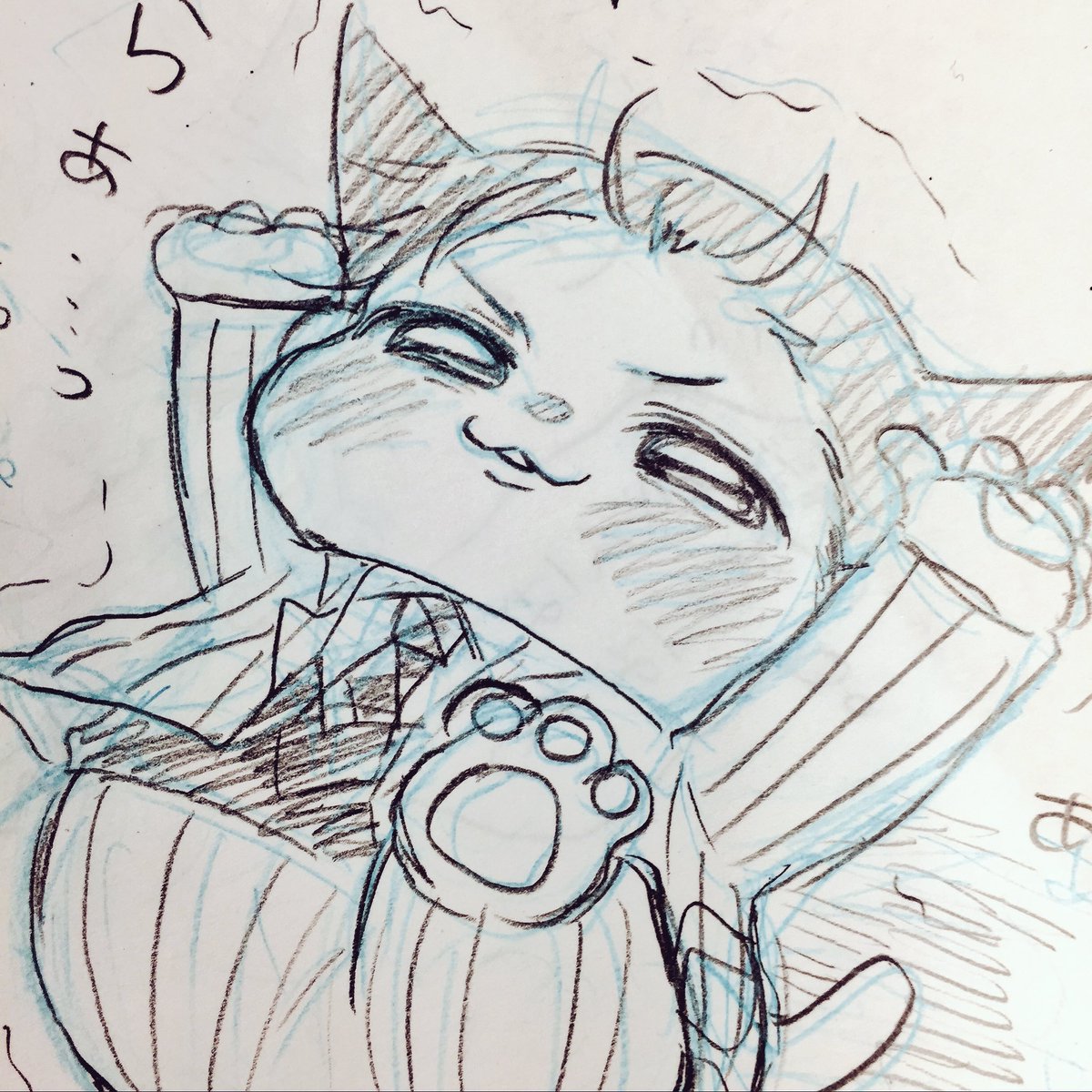 3枚目の顔UP。。手は人間の手にするかにゃんこの手にするか悩んだ挙句に融合させちゃいました!!!! 