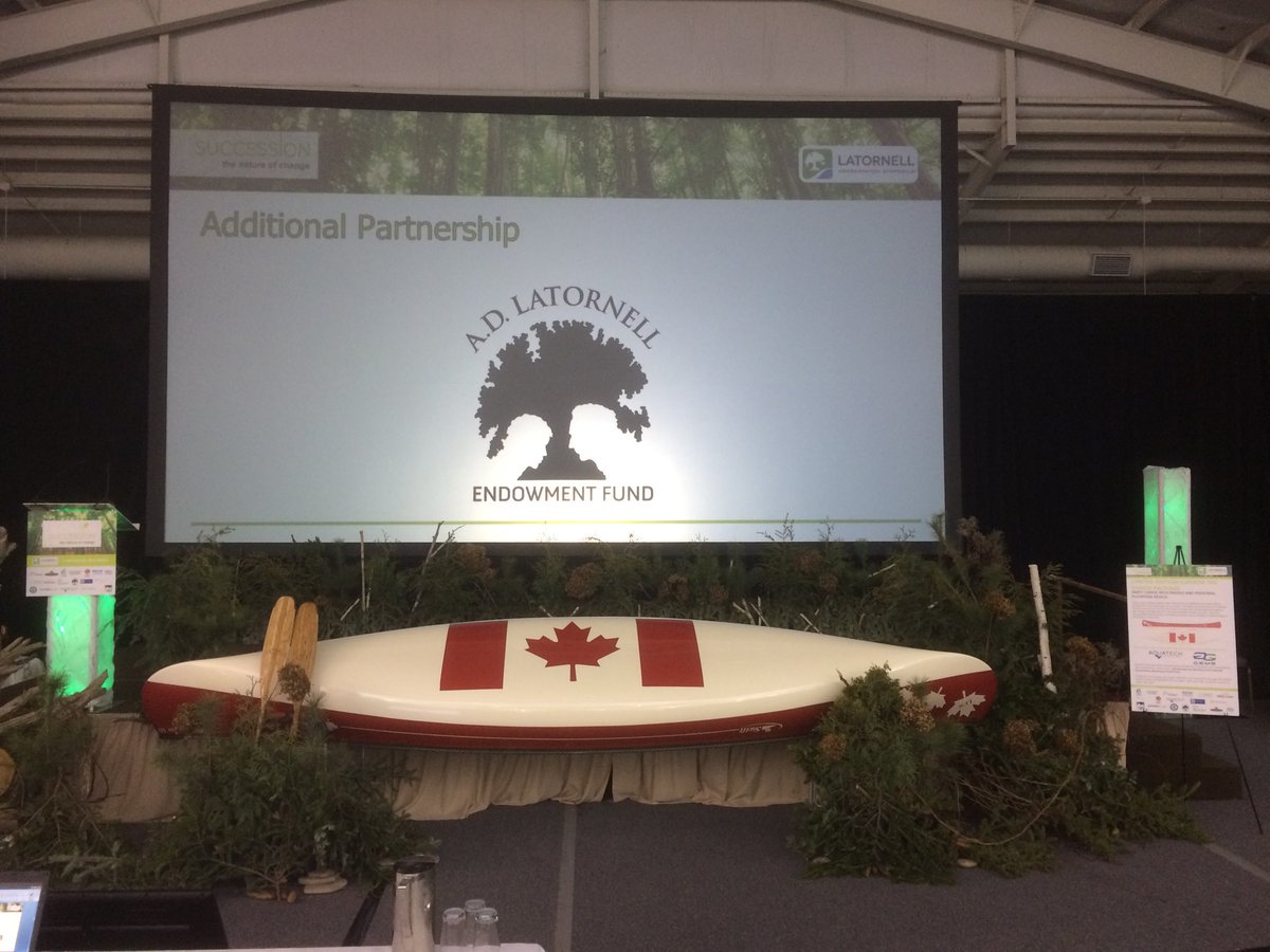 PaulToffoletti's tweet photo. Latornell symposium about to start. Check out Canada 150 canoe for silent auction.
#latornell2017 https://t.co/8Wk79jneaT