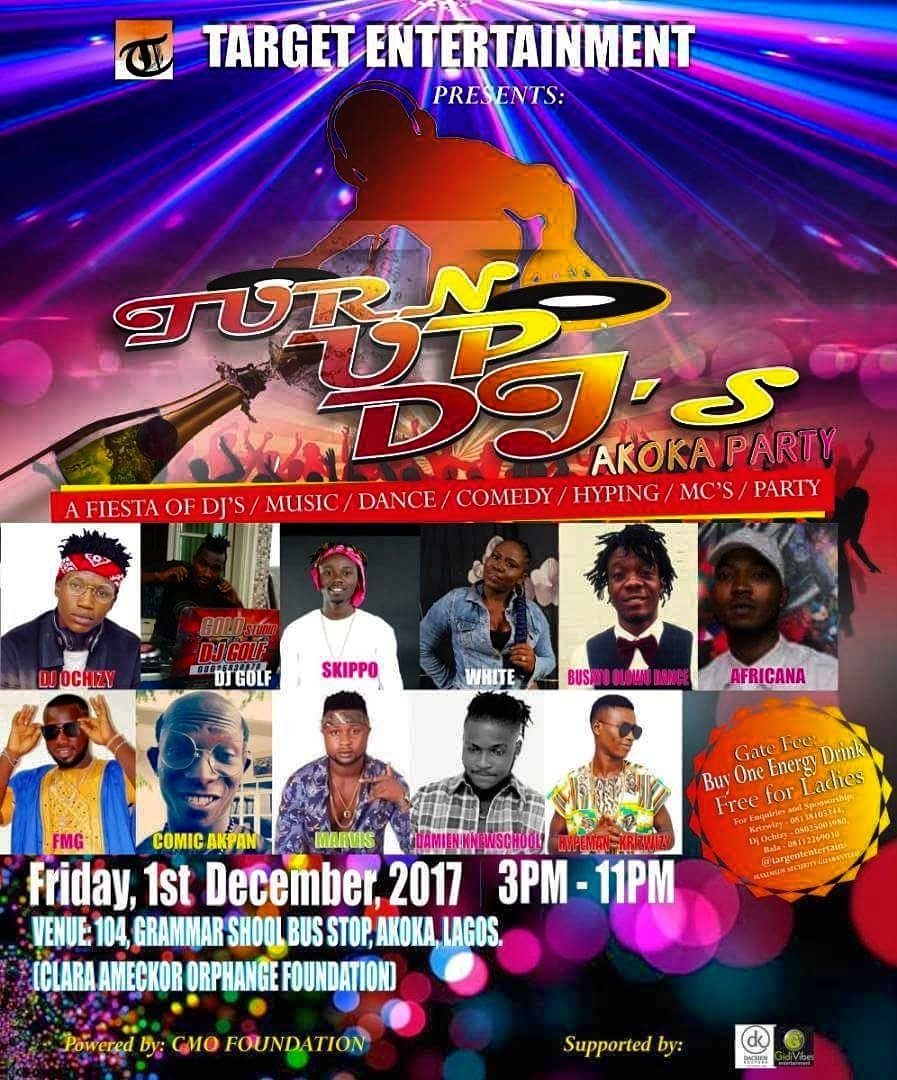 titokriiz's tweet photo. Tell somebody and somebody will tell somebody about #TurnUpDjsAkokaParty2017 https://t.co/iNG9nWdtJy