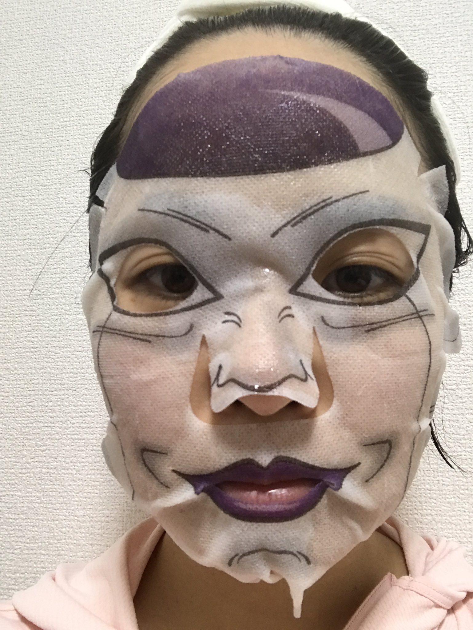 広瀬まき 小金井 フリーザ様 フリーザ様のフェイスパックを購入しました フリーザ様のような美白になれますかね 歌舞伎 フェイスパック の一心堂本舗の商品です 最近のフェイスパックは凄い 他にも色々なキャラも出