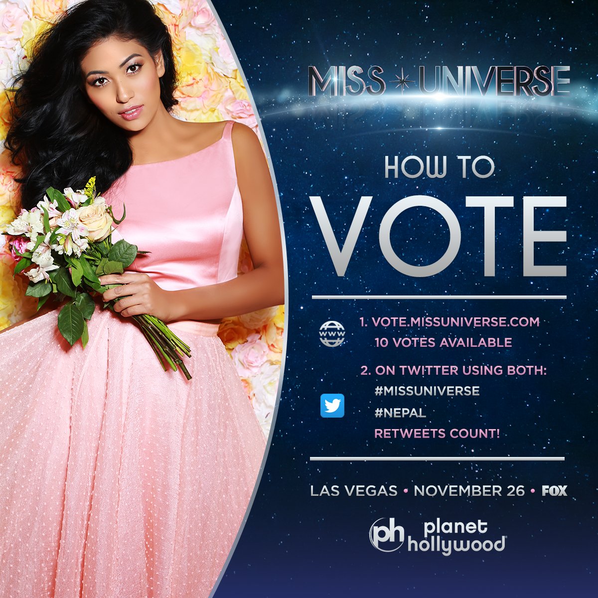 Govinda Rokka (@govs593) on Twitter photo Vote for <a href="/ShresthaNagma/">Nagma shrestha</a>
#MissUniverse #Nepal
C'mon guys !!
Tweet and Retweet using these hastag & help her to win Vote for <a href="/ShresthaNagma/">Nagma shrestha</a>
#MissUniverse #Nepal
C'mon guys !!
Tweet and Retweet using these hastag & help her to win