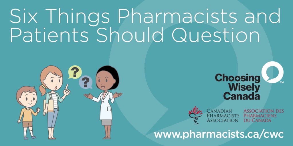 CPhAAPhC's tweet photo. New @ChooseWiselyCA list released today! Six Things #Pharmacists and Patients Should Question: https://t.co/jGFw4EPswt #choosingwisely #cdnhealth https://t.co/VUO2Cjohl5