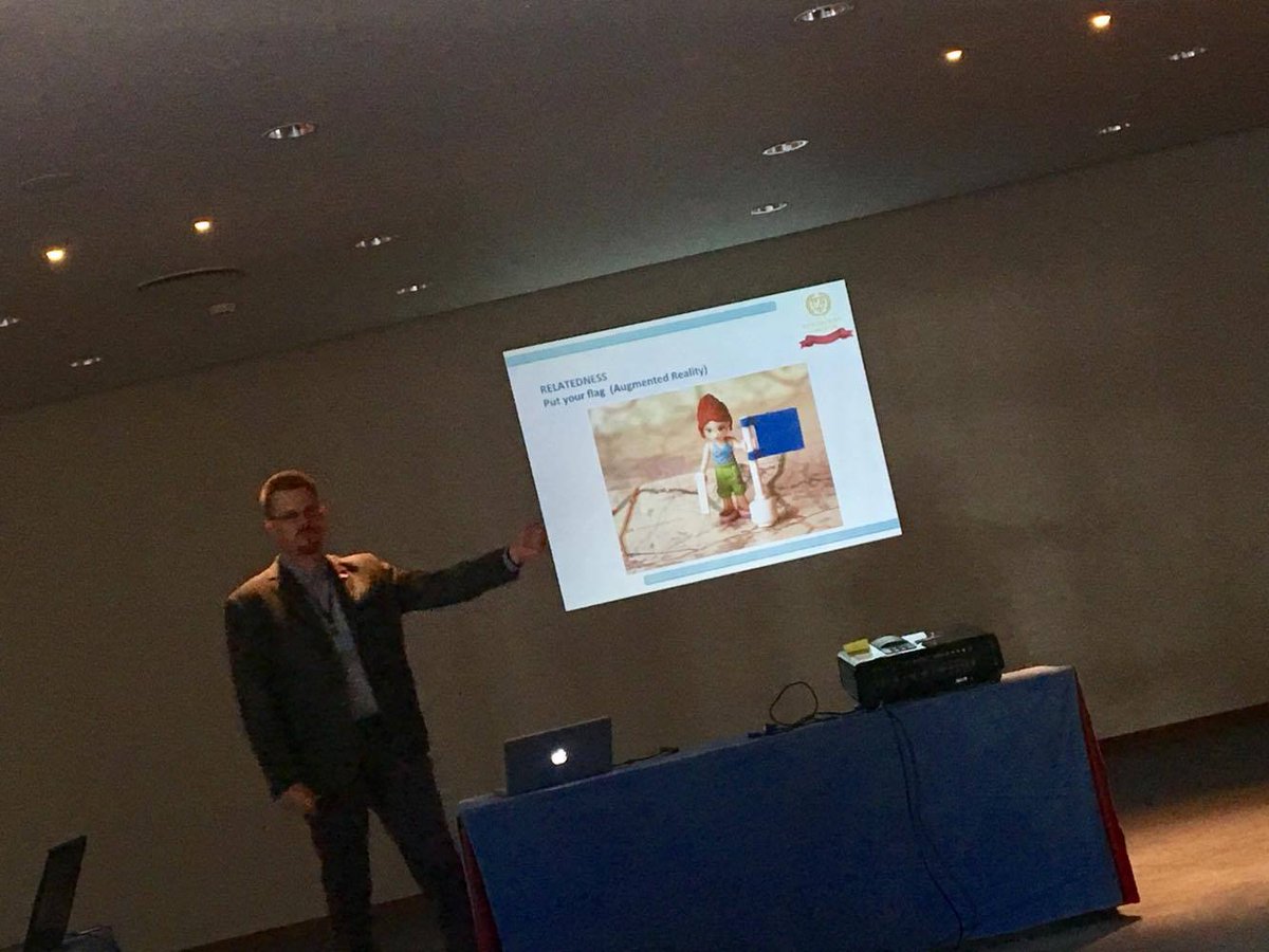 ResearcherMTEC's tweet photo. MTEC researcher/PhD Candidate Torbjörn Svensson @HogskolanSkovde presents his work in the Level Up Project on Games and Local News for Youth at #icids2017 Doctoral Consortium in Funchal, Madeira. Go @tobbsvensson! https://t.co/cTZ6O0iYEp