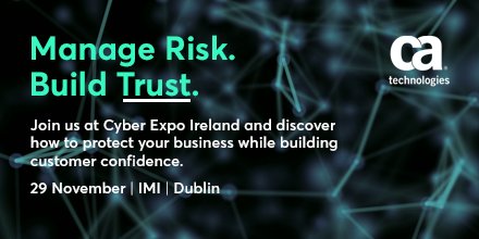 CAUKI's tweet photo. Exploited privileged user accounts are the common thread of most data breaches. Secure, manage and govern privileged accounts with CA at #CyberExpoIreland https://t.co/bdQgB89PVN https://t.co/Ow6ywg6BKI