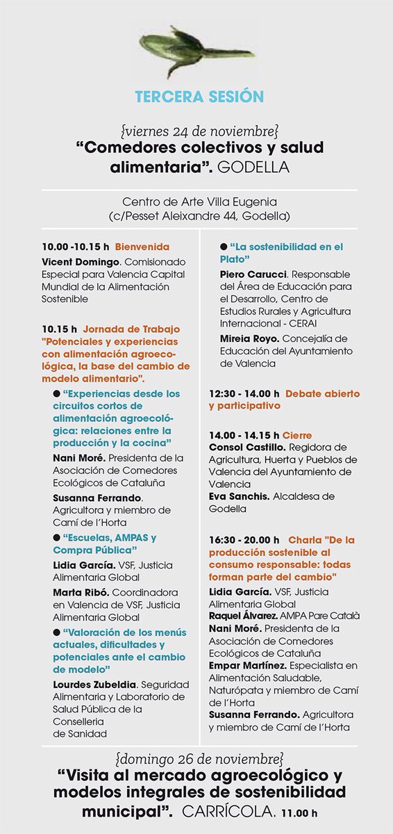 El próximo viernes 24 llega la tercera y última sesión de las jornadas agroecológicas en Godella (Valencia), donde presentaremos el proyecto #SostenibilitatAlPlat cerai.org/evento/jornada…