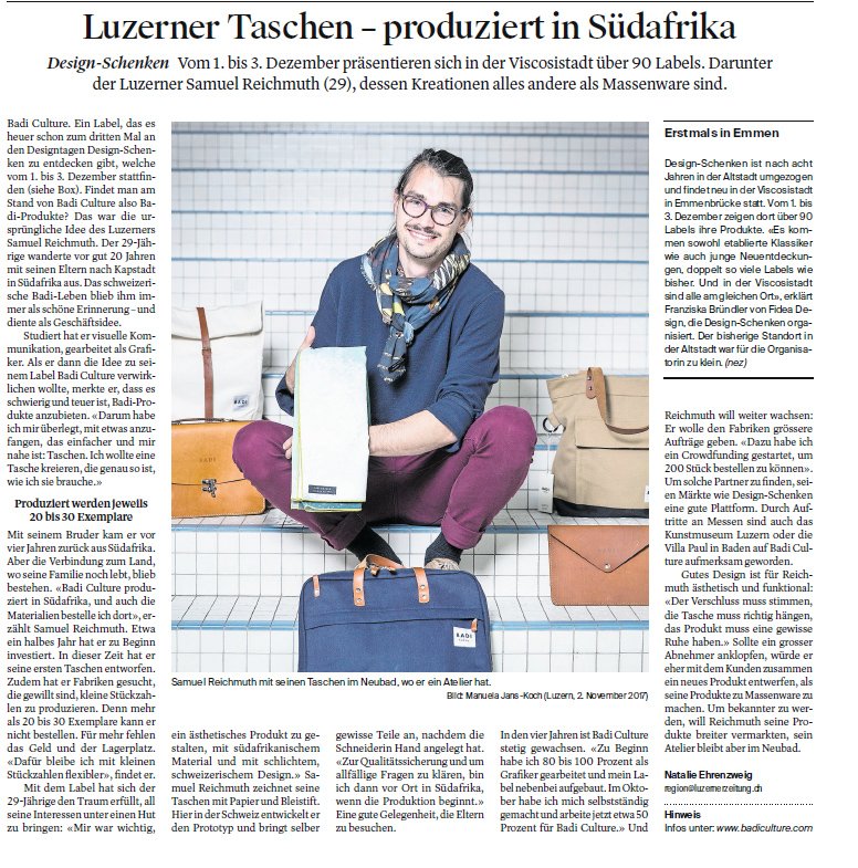 norwegerli's tweet photo. badiculture at designschenken this december @LuzernerZeitung #design #designschenken https://t.co/zT8jgGCCFN