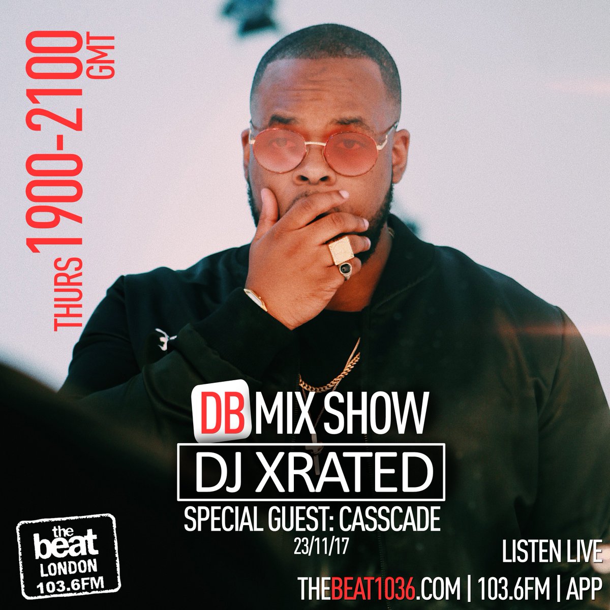 TheBeat1036fm's tweet photo. #1Hour2Go until @djxrated_ is joined with @CasscadeArtist for TODAY's show 7pm-9pm on @TheBeatLondon1036 #LockIn #DBMix https://t.co/NVO5hi3tvk