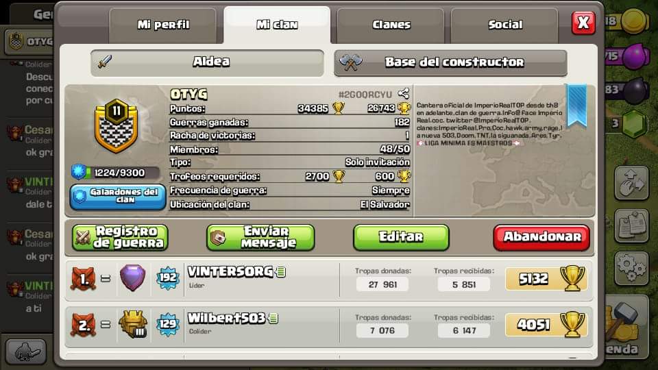 ImperiorealTop's tweet photo. Rapido 2 plazas para los que quieran ser parate de la familia imperial unico requisito es tener lanzarocas th11 th10 o th9 al maximo https://t.co/p2ZaBT9Efu